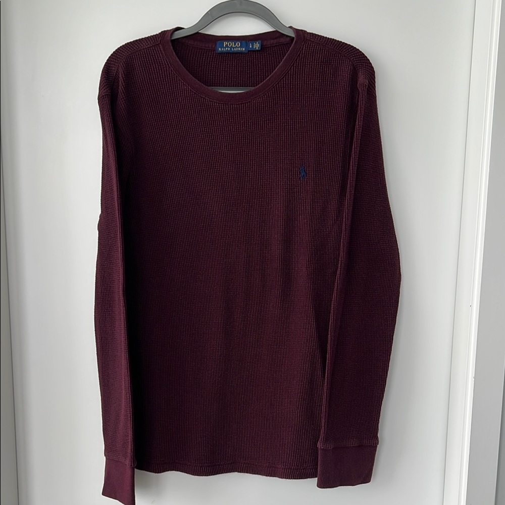 Polo by Ralph Lauren Maroon Waffle Shirt